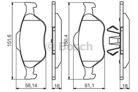 Колодки тормозные дисковые передние bosch 0986495220 для а/м ford fusion