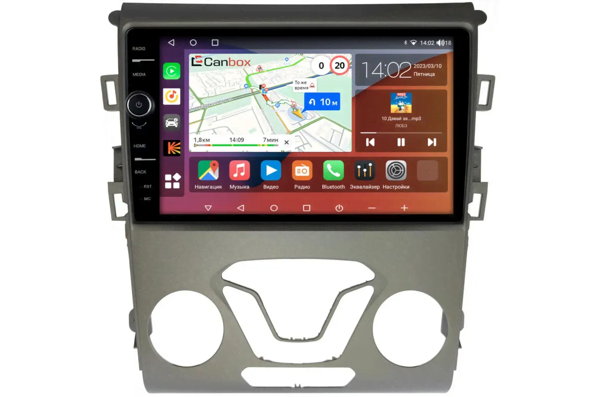 Штатная магнитола Ford Mondeo V 2014-2022, Fusion II (North America) 2012-2016 Canbox H-Line 7842-9-096 на Android 10 (4G-SIM, 3/32, DSP, QLed)